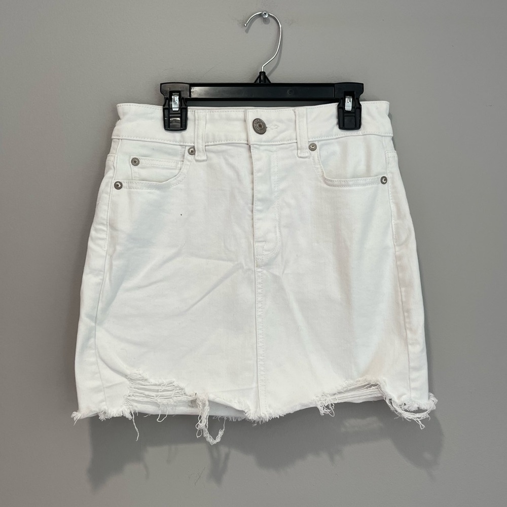 American Eagle White Denim Skirt